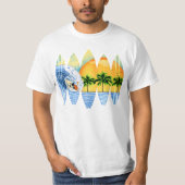 Surfer en surfplanken t-shirt (Voorkant)