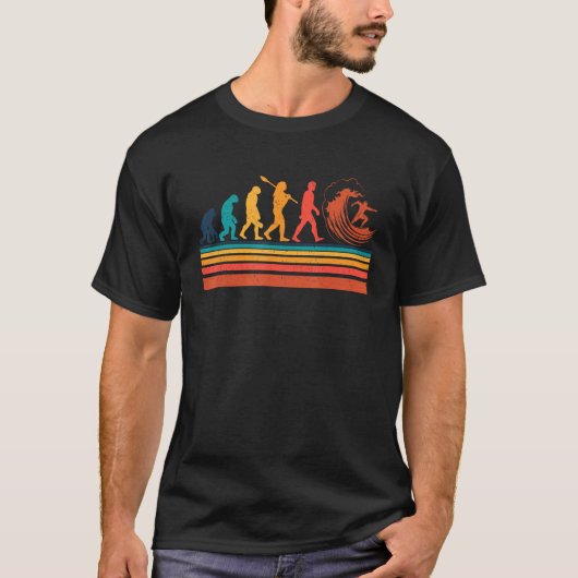 Surfer Evolution Surfen T-shirt (Voorkant)