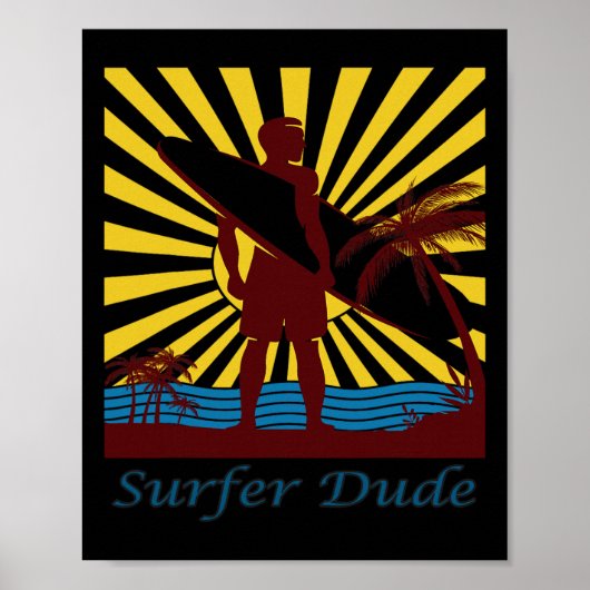 Surfer gast, surfen  poster (Voorkant)