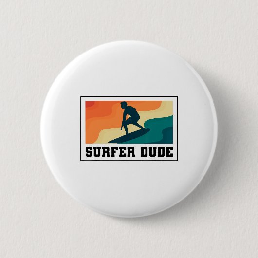 Surfer gast surft ronde button 5,7 cm (Voorkant)