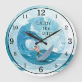 Surfer | Geniet van de ride acrylwandklok Grote Klok (Voorkant)