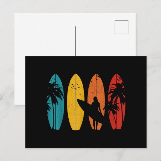 Surfer Gift  Surfred Surf Board Beach Feestdagenkaart (Voorkant / Achterkant)