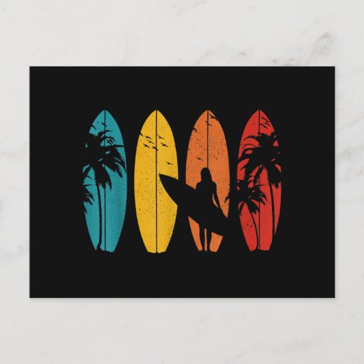 Surfer Gift Surfred Surf Board Beach Feestdagenkaart (Voorkant)
