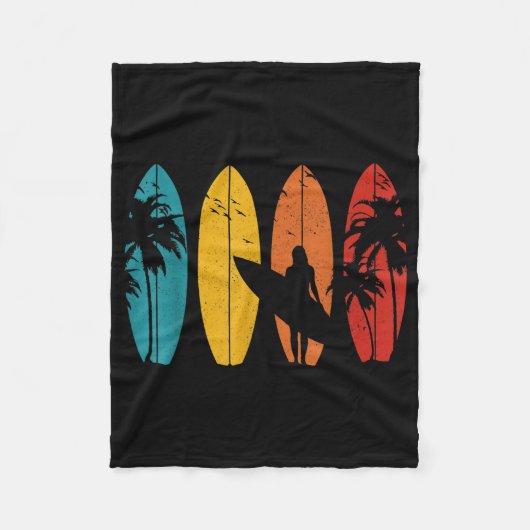Surfer Gift Surfred Surf Board Beach Fleece Deken (Voorkant)