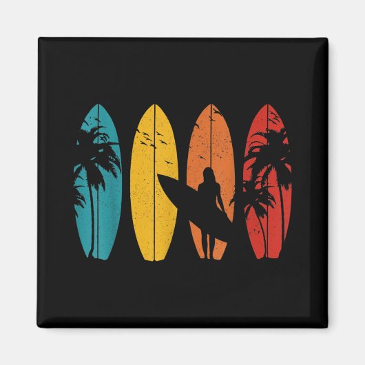 Surfer Gift Surfred Surf Board Beach Magneet (Voorkant)