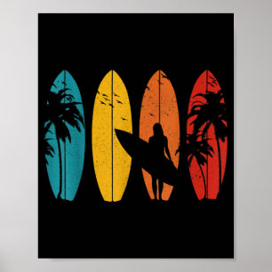 Surfer Gift  Surfred Surf Board Beach Poster