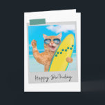 Surfer Ginger Cat Funny Birthday Card Kaart<br><div class="desc">Maak de verjaardag van een kattenliefhebber duidelijk met dit griezelige en leugenachtige ontwerp!</div>