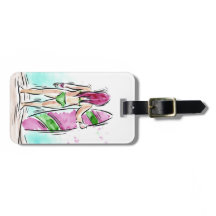 Surfer Girl aangepast bagagelabel