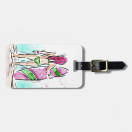 Surfer Girl aangepast bagagelabel