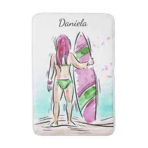 Surfer Girl aangepaste badmatten