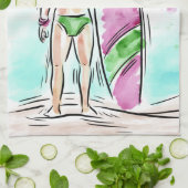 Surfer Girl aangepaste handdoek (Gevouwen)