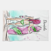 Surfer Girl aangepaste handdoek (Horizontaal)