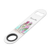 Surfer Girl Aangepaste naam flesopening Speed Flessenopener (Achterkant Gekanteld)