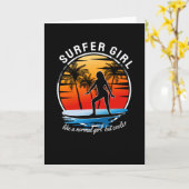 Surfer Girl als een normaal meisje maar koeler Kaart (Gele Bloem)