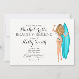 Surfer Girl Bachelorette Kaart