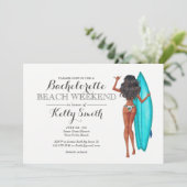 Surfer Girl Bachelorette Kaart (Staand voorkant)