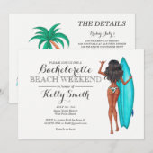 Surfer Girl Bachelorette Kaart (Voorkant / Achterkant)