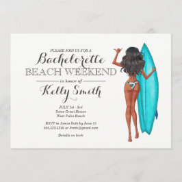 Surfer Girl Bachelorette Kaart