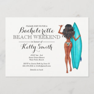 Surfer Girl Bachelorette Kaart