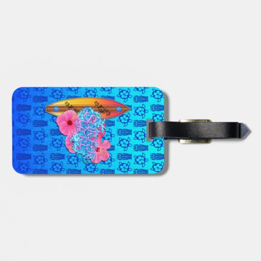 Surfer Girl Bagagelabel (Achterkant horizontaal)