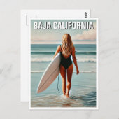 Surfer Girl Baja California Briefkaart (Voorkant / Achterkant)