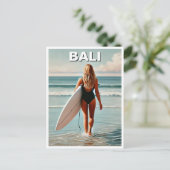 Surfer Girl Bali Indonesië Briefkaart (Staand voorkant)