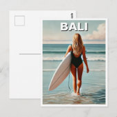 Surfer Girl Bali Indonesië Briefkaart (Voorkant / Achterkant)