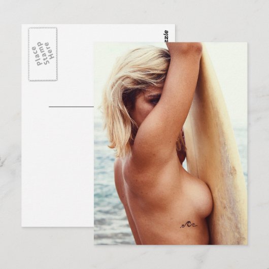 Surfer girl ☆ Beach Babe ☆ Postcard Briefkaart (Voorkant / Achterkant)