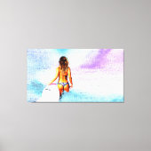 SURFER GIRL BEACH BIKINI CANVAS ART PRINT (Voorkant)