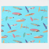 Surfer Girl Beach Fleece Deken (Voorkant (Horizontaal))