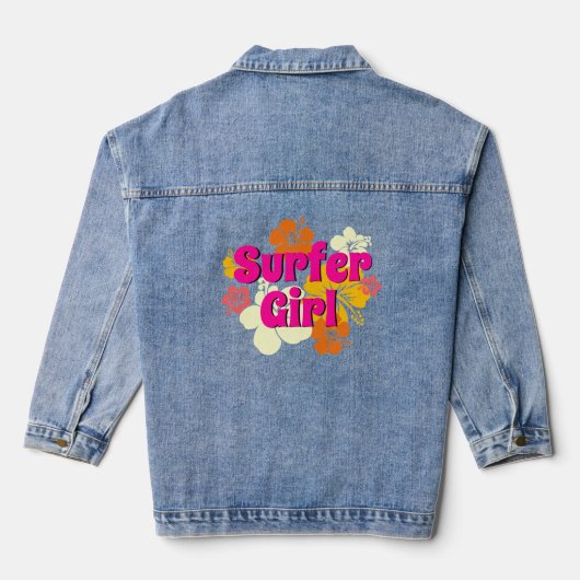 Surfer Girl Bloemen Denim Jacket (Achterkant)