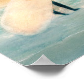 Surfer Girl Blue Waves Poster (Hoek)