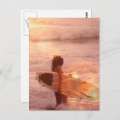 Surfer Girl Briefkaart (Voorkant / Achterkant)