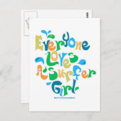 Surfer Girl Briefkaart (Voorkant / Achterkant)