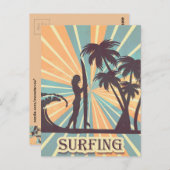 Surfer Girl Briefkaart (Voorkant / Achterkant)
