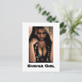 Surfer Girl Briefkaart (Staand voorkant)