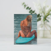 Surfer Girl Briefkaart (Staand voorkant)