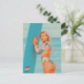 Surfer Girl Briefkaart (Staand voorkant)