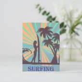 Surfer Girl Briefkaart (Staand voorkant)