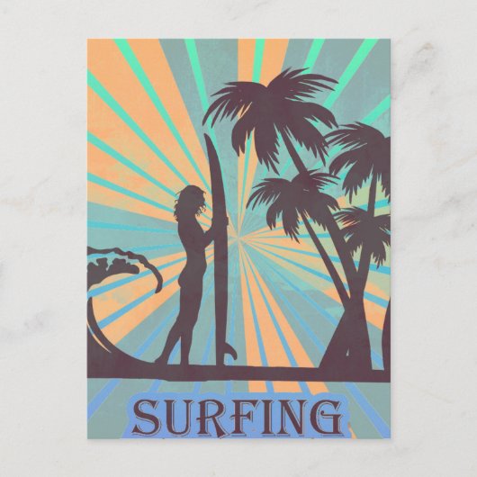 Surfer Girl Briefkaart (Voorkant)
