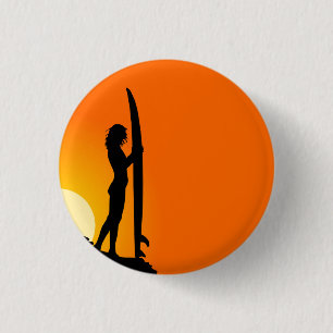 Surfer Girl Button