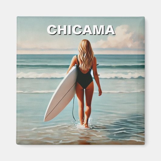 Surfer Girl Chicama Peru Magneet (Voorkant)
