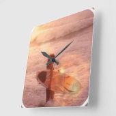 Surfer Girl Clock Vierkante Klok (Hoek)