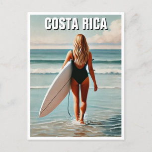 Surfer Girl Costa Rica Briefkaart