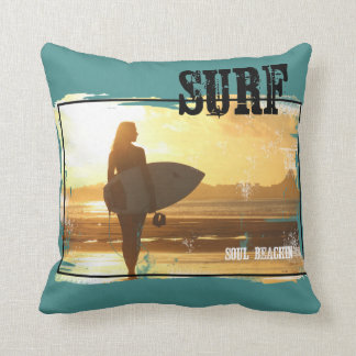 Surfer Girl Cushion Surf Art Kussen