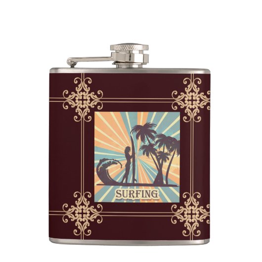 Surfer Girl Flask Heupfles (Voorkant)