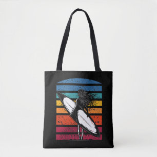  Surfer Girl Grapic Beach Surfboard vrouw Tote Bag