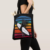  Surfer Girl Grapic Beach Surfboard vrouw Tote Bag (Dichtbij)
