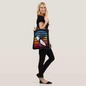  Surfer Girl Grapic Beach Surfboard vrouw Tote Bag (Op model)