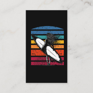  Surfer Girl Grapic Beach Surfboard vrouw Visitekaartje